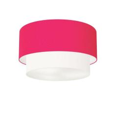 Imagem de Plafon Duplo Cilíndrico Md-3045 40X35cm Bivolt Pink Branco
