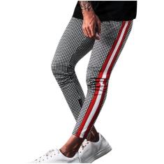 Imagem de Calças masculinas da moda casual calça esportiva de corrida com cordão comprido