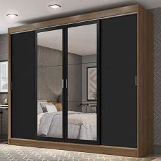 Imagem de Guarda-roupa Casal Madesa Austin 4 Portas de Correr com Espelhos 3 Gavetas R