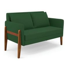 Imagem de Sofá Namoradeira Lana Veludo Base De Madeira - D'rossi Cor Verde