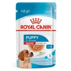 Imagem de Ração Royal Canin Sachê Size Health Nutrition Puppy Wet para Cães Filhotes Raças Médias - 140 g