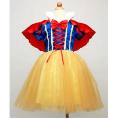 Imagem de Vestido Fantasia Halloween Carnaval Infantil Temático Princesa Branca
