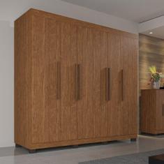 Imagem de Guarda-Roupa Casal 100% MDF com 06 Portas e 04 Gavetas Londres Prime Cinamomo Imop