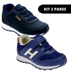 Imagem de Kit 2 Tênis Infantil de Menino Masculino Escolar Casual-Masculino