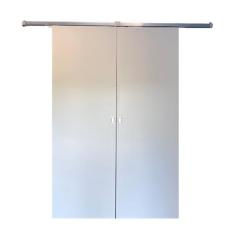 Imagem de Porta De Correr Dupla Branco Prime 210x180 Kit Aluminio