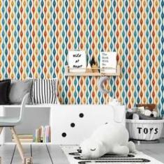 Imagem de Papel De Parede Adesivo Retrô Laranja  N07067 0,58X3,00M