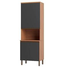 Imagem de Paneleiro Macadâmia 70cm 4 Portas Para Microondas Freijó/grafite