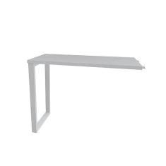 Imagem de Mesa de Escritório Complemento Pé Tubular Pe25 em Mdp 90 x 45 cm Branca com Base Branca