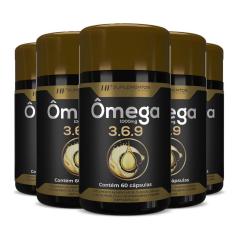 Imagem de 5X Omega 3 6 9 60Caps Peixe Linhaça Borragem Hf Suplementos