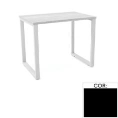 Imagem de Mesa de Escritório Pé Tubular Pe25 em Mdp 90 x 45 cm Preta com Base Preta