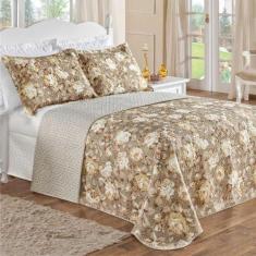 Imagem de Coordenado Cobre Leito Boutty E Lençol King 7 Peças - Cáqui - Casa Sho