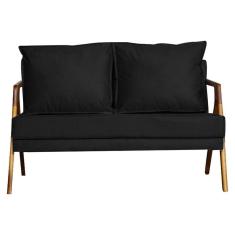 Imagem de Sofá 2 Lugares Namoradeira Sintético Mona Luxo Preto