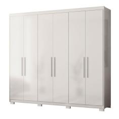 Imagem de Guarda Roupa Casal 6 Portas 2 Gavetas 3 Prateleiras Venice Com Pés Branco - Demóbile