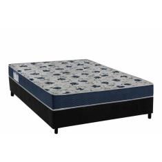 Imagem de Conjunto Box Viúva: Colchão Espuma Ortobom D28 Anatômico ISO 60 + Base CRC Suede Black (128x188)