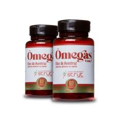 Imagem de 2X Oleo De Avestruz 60Caps 1.000Mg  Strut Omega 3 6 7 9 - Genuinamente