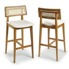 Imagem de Kit 2 Banquetas Alta em Madeira Maciça Palermo Móveis Clement