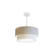Imagem de Lustre Duplo Cilíndrico Md-4351 50x40cm Linho Bege Bivolt