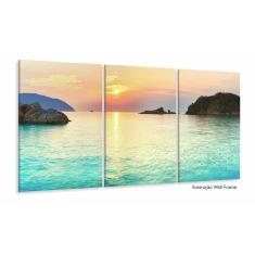 Imagem de Quadro Decorativo Praia Por Do Sol  Hd 120x60 3 peças