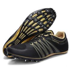 Imagem de Zakey Tênis de atletismo, masculino, feminino, infantil, spikes, tênis de corrida e salto de corrida para meninas profissionais para corrida e pregos, Preto - 8, 36