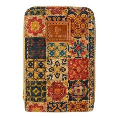 Imagem de Bolsa feminina para cartão de crédito com estampa floral de cortiça natural, Cortiça, Estampa floral de cortiça natural