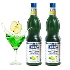 Imagem de Kit 02 Xarope Para Soda Italiana Fabbri Maçã Verde 1 Litro Drink Coquetel Gin Bartender Barman
