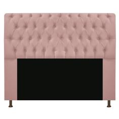 Imagem de Cabeceira Estofada Lady 195 Cm King Size Com Capitonê Suede Rosê - Adj Decor