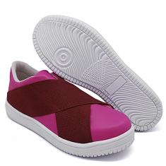 Imagem de Tênis Calce Fácil Feminino Com Elásticos Cruzados Confortável e Estiloso-Feminino