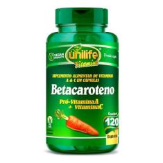 Imagem de Beta Caroteno Vitamina A e C 500mg Unilife 120 Cápsulas