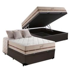 Imagem de Cama Box Baú Casal + Colchão Casal De Molas Ensacadas - Anjos - Classi