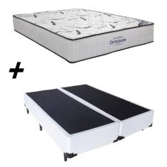 Imagem de Cama Box Bipartido Casal + Colchão Ortobom Highfoam Espuma Hr 45 High