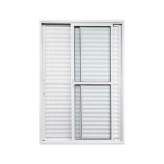 Imagem de Porta de Alumínio Balcão 3 Folhas Branca Linha 25 Com Fechadura - DC