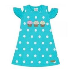 Imagem de Vestido Infantil Cupcake Poá- Ollelê Little