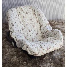Imagem de Capa de Bebê Conforto 100% Algodão - Floral Ferrugem