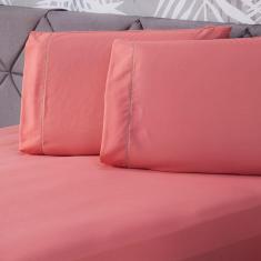 Imagem de Jogo De Cama Liso Rosê Queen 03Pçs Micropercal 180 Fios