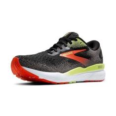 Imagem de Brooks Ghost 16 GTX Tênis masculino, Preto/vermelho mandarim/verde, 38