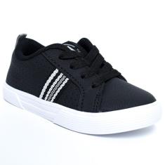 Imagem de Tênis Infantil Molekinho Microperfuros Bebê - Preto e Branco - 20-Masculino
