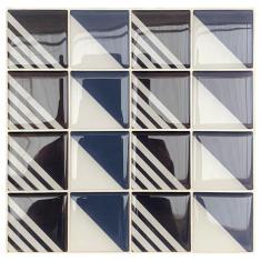 Imagem de Pastilha Adesiva Resinada Linhas Abstratas Kit 4 Placas