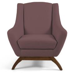 Imagem de Kit 2 Poltronas Decorativas Base Manu Madeira Juliet B-305 Veludo Rosê - Domi