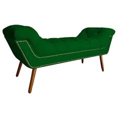 Imagem de Recamier Calçadeira Estofado Sienna King 195 Cm Suede Verde - LM DECOR