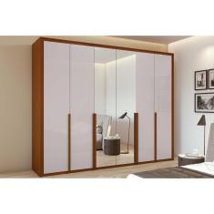 Imagem de Guarda Roupa Casal 6 Portas (1 c/ Espelho) e 6 Gavetas Imperatore Frassino/Off White - Lopas