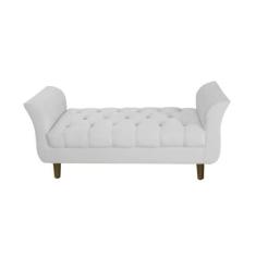 Imagem de Recamier Estofado Para Quarto Closet 160 cm Grécia Corano Branco - DL DECOR
