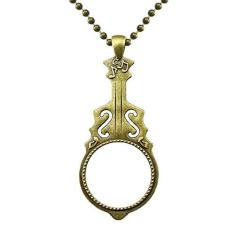 Imagem de DIYthinker Colar de flor lésbica gay arco-íris LGBT joia de guitarra antiga pingente de música