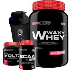 Imagem de Kit Waxy Whey 900g + BCAA 4800 120 caps + Pré treino 60 caps + Coqueteleira - Bodybuilders-Unissex
