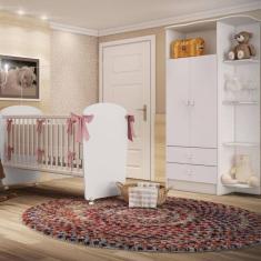 Imagem de Quarto de Bebê Completo Guarda Roupa e Berço Corujinha Percasa