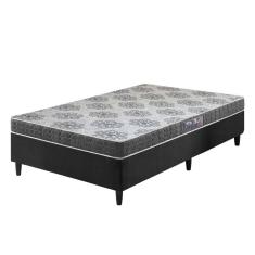 Imagem de Cama Box Solteiro Preta + Colchão Washington Espuma D23 Liso 88x188x51cm