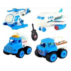 Imagem de Carrinho Aviao Monta Desmonta Brinquedo Kit 4 Unidades . - Toy King