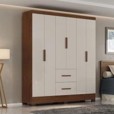 Imagem de Roupeiro Primordial Max 6 Portas 2 Gavetas Jacaranda/Off White