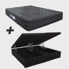 Imagem de Cama Box Baú Queen + Colchão Portobel De Mola Arezzo Black Light