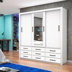 Imagem de Guarda-Roupa Casal com Espelho Anjos 3PT 9GV Branco