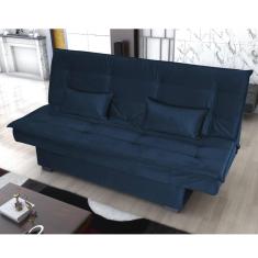 Imagem de Sofá Cama Hollywood Com Tecido Veludo - Azul